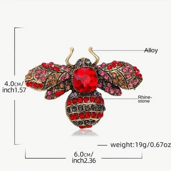 ♥️ Betsey Johnson stunning bumblebee brooch ♥️ - Picture 6 of 8